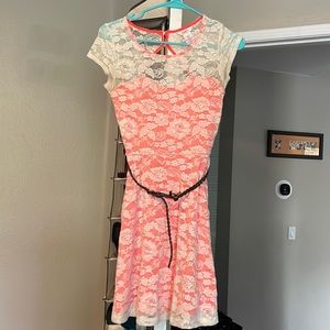 Orange and lace spring dress size XS